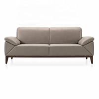 Ensemble de canapés en cuir modernes 1, 2 et 3 places avec fauteuil, accoudoirs arrondis, canapé lounge, pieds en bois, meubles minimalistes pour salon