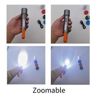 Lampe torche tactique LED haute puissance en alliage d'aluminium rechargeable, zoom télescopique, étanche IP65, 1000 lumens, faisceau de 400-500 m