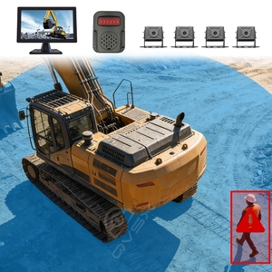 Système de sécurité pour les angles morts des excavateurs - Kit de caméra BSD 4CH avec caméras étanches IP68, vision nocturne, interaction vocale et alarme - Product Image 4