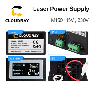 เครื่องจ่ายไฟ Cloudray รุ่น <span class=keywords><strong>M150</strong></span> พร้อมจอแสดงผล 115V/230V สำหรับเครื่องเลเซอร์ CO2 - Product Image 5