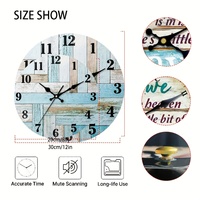 Reloj de pared de estilo rural rústico Vintage de madera de cuarzo silencioso reloj decorativo sin tictac MDF para cocina salón comedor