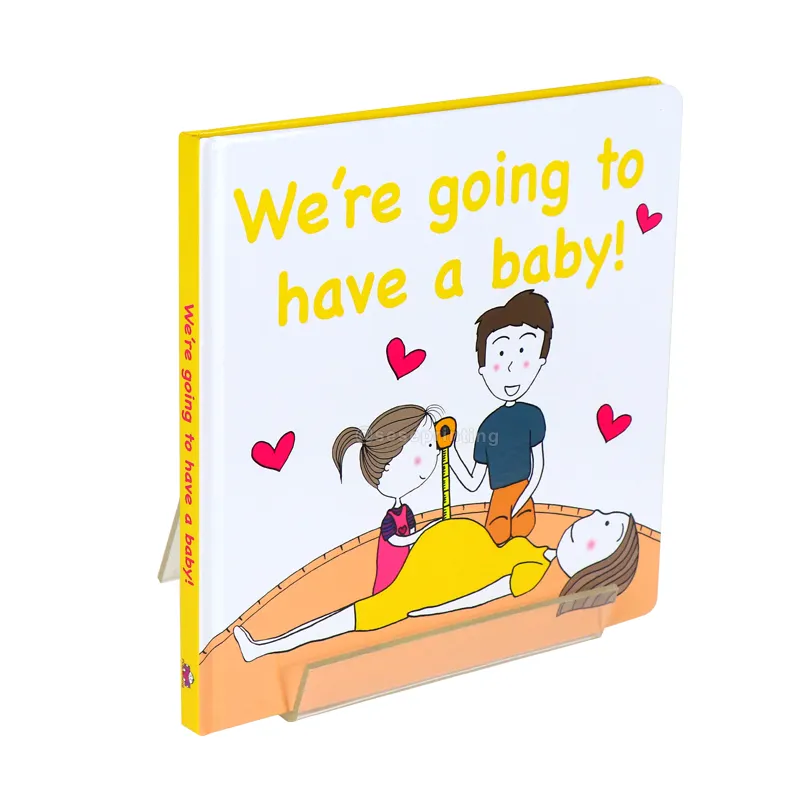 כריכה קשה איור פשוט תמונה ספרים שמחים שירותי הדפסה בהתאמה אישית של ספרי לוח הריון