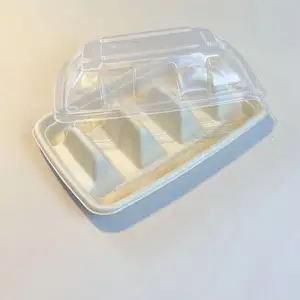 Caja desechable de pulpa de caña de azúcar con tapa para contener Taco