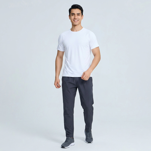 Loose and Breathable Thin Design <b>Polyester</b> Dark Colors Custom Logo Men's <b>Tshirt</b> - Product Image 1