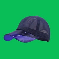 Gorra de béisbol transparente de nailon TPU con visera curva transpirable de color sólido, estilo deportivo europeo-americano, para venta transfronteriza.