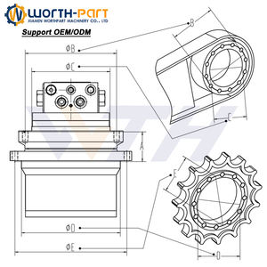 Azionamento finale Assy Sany Sy60C Kubota U25 Kx91-2 Pc56-7 Komatsu Pc78, Kx057-4 Komatsu Pc40 motore a binario Uh025 Pc15 - Product Image 4
