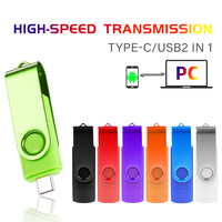 Grosir 2 In 1 putar Usb c Stick 2gb 4gb 64gb Memorias Cle 2.0 3.0 flashdisk 32gb 128gb Otg tipe-c Usb Flash Drive