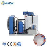 Machine à glace en flocons Koller 1 tonne, en acier inoxydable 304/316, machine à glace industrielle à eau de mer pour le refroidissement des fruits de mer