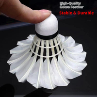 Volants de badminton JINFAR Pro en plumes d'oie, haute durabilité, niveau de tournoi Lingmei 90pro, lot de 12