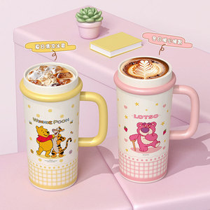 <strong>Winnie</strong> <strong>Pooh</strong> Ceramic <strong>Mug</strong> Large Capacity With Lid And Handle Cartoon Design For Coffee Milk Breakfast Use - Product Image 1