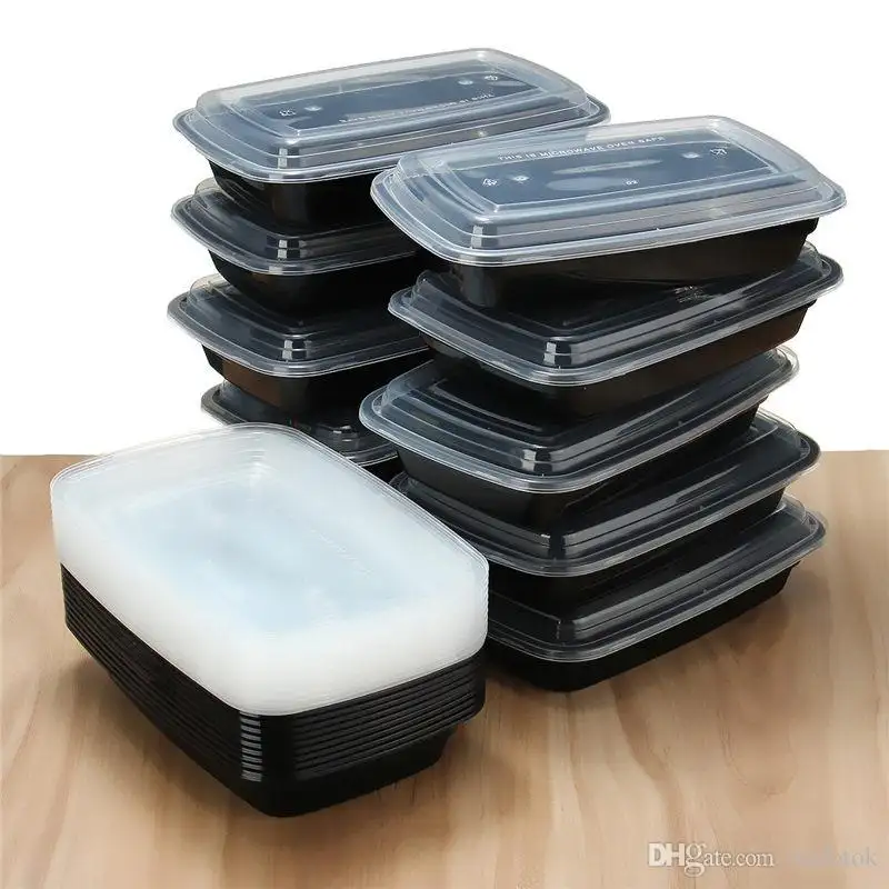 حاويات بلاستيكية متعددة الشكل قابلة لإعادة الاستخدام للاستعمال مرة واحدة مقاومة للتسرب من البولي بروبلين قابلة للاستخدام في الميكروويف حاويات بلاستيكية مزودة بأغطية كيس لتخزين الطعام