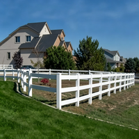 Clôture de paddock pour chevaux en PVC blanc à 3 rails, économique, écologique, pour ranch, 6 pieds, aspect naturel