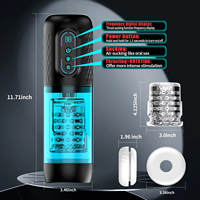 Masturbador Masculino Telescópico Automático 3 en 1, Potente Copa con 9 Modos de Succión, Empuje y Rotación, Juguete Sexual para Adultos para Hombres