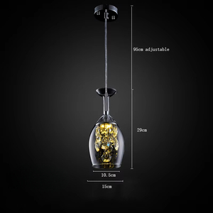 Đèn treo pha lê K9 hiện đại sáng tạo hình ly rượu đèn LED có công tắc trang trí nhà cửa khách sạn Lamparas De Techo Colgante - Product Image 3