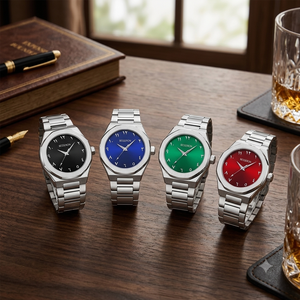 Montre-bracelet classique de luxe de haute qualité pour hommes, personnalisable avec logo, en acier inoxydable unique, fournisseur OEM - Product Image 2