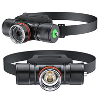 Lampe frontale LED 1200LM ultra lumineuse IPX8 lampe de poche de plongée 4 Modes pour plongée natation exploration sous-marine matériau aluminium