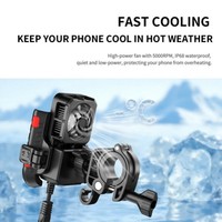 Support de téléphone pour moto avec ventilateur de refroidissement et charge rapide, support de refroidissement pour téléphone Rider TEC, refroidissement semi-conducteur pour moto