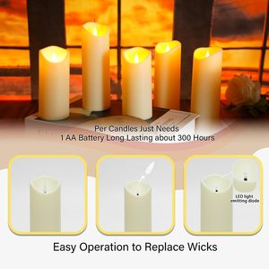 Ensemble de 9 bougies décoratives LED à piles avec télécommande, bougies en cire véritable sans flamme - Product Image 5