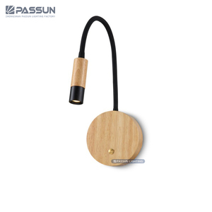 Headboard hotel wall mounted flexible <span class=keywords><strong>snake</strong></span> Wood 3 w reading light bed - Product Image 1