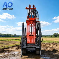Foreuse hydraulique sur chenilles pour puits d'eau, alimentée au diesel, profondeur 260 m, pour entrepreneurs professionnels
