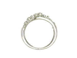 Anillo Cruzado de Oro Blanco de 18K con Diamantes y Piedras Dispersas, Joyería Moderna para Mujer - Product Image 3