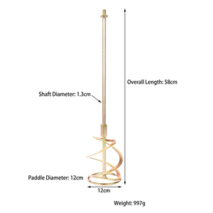 Tige d'agitation M14 finition dorée, diamètre de la tige de 14 mm, pour mélange de ciment, plâtre, mortier, accessoire de perceuse - Product Image 5