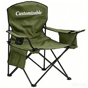 Chaise de camping pliable personnalisable, chaise d'extérieur portable avec accoudoirs et poches de rangement, siège bleu pour événements - Product Image 6
