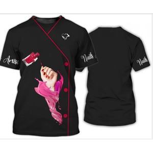 Camiseta de Barbero Profesional Personalizada para Hombre, Cómoda, de Poliéster, Fácil de Limpiar, con Logotipo y Diseño Personalizables - Product Image 1