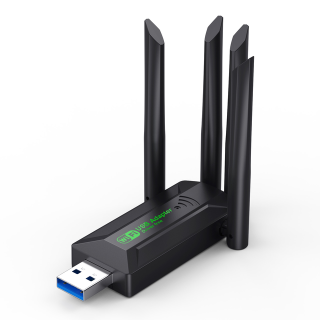 1200Mbps Original 4 Antennas WiFi USB3.0 Adapter 2.4G+5GHZ Dual Band WiFi Dongle Wireless Network Card 802.11AC for Win 10/11