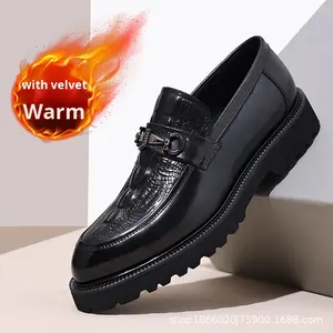 Zapatos de Hombre de Piel Genuina con Cordones, Estilo Casual de Negocios, Diseño de Cocodrilo, Formales Británicos, Venta al Por Mayor, Novedad de Otoño - Product Image 6