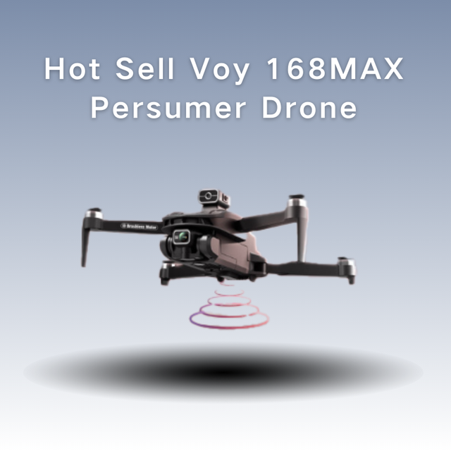 Voy 168MAX Camera Drone 50X Zoom Brushless Motor Optical Flow Hover Headless Mode Remote Screen Foldable Quadcopter Dual Camera