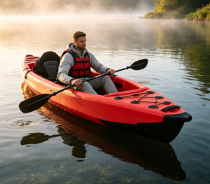 Kayak de pêche gonflable pour 2 personnes, kayak à plancher en drop stitch, kayak tandem, bateau pour la pêche en rivière, lac, mer - Product Image 1