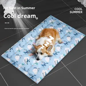 Fournitures de refroidissement <span class=keywords><strong>pour</strong></span> animaux de compagnie lit de nid de glace d'été imprimé tapis de glace <span class=keywords><strong>pour</strong></span> animaux de compagnie <span class=keywords><strong>pour</strong></span> <span class=keywords><strong>chiens</strong></span> et chats tapis de sol <span class=keywords><strong>pour</strong></span> un sommeil confortable - Product Image 2