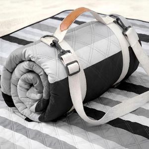 Outdoor Picnic Blanket Ultrasonic <b>Waterproof</b> <b>Padded</b> Thick Beach Mat Foldable Camping Rug Portable Handle - Product Image 1