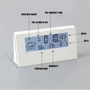 Relógio Digital de Mesa com Termômetro e Higrômetro, Calendário, Design Art Déco, Decoração de Mesa para Sala de Estar e Quarto - Product Image 2