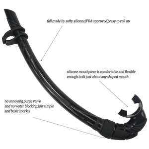 <strong>Silicone</strong> Snorkel Tube for Adults Diving Spearfishing <strong>Underwater</strong> Exploration with Free Diving Float Line Free Diving Snorkel - Product Image 4