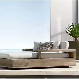 Nuovo arrivo all weather mobili da giardino di lusso in legno di teak ultra-deep sedili classico daybed