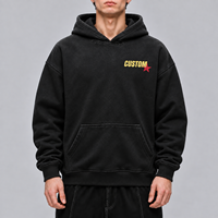 Hoodie Grafis Ukuran Besar dengan Cetakan Salib Emas dan Bintang, Sweatshirt Hitam Streetwear, Custom, Grosir, Suplai dari Cina