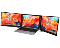 Moniteur portable double IPS 15,3 pouces 1200P, écran triple ultra-fin pour ordinateur portable, extension d'écran plug-and-play, faible lumière bleue pour le bureau et les voyages