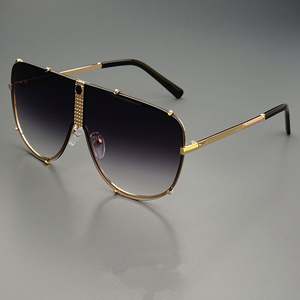 Gafas de Sol de Piloto Extra Grandes con Logotipo Personalizado, Moda Vintage 2025, para Hombre y Mujer, Montura Grande, Estilo Punk, Lentes Degradadas con Protección UV400, Metálicas - Product Image 4