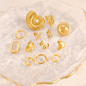 Supports de boucles d'oreilles en acier inoxydable, forme poire, plaqués or 18 carats, étanches, pour la fabrication de bijoux - Product Image 2