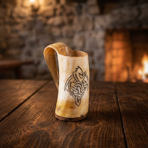Nueva Jarra Vikinga Auténtica Hecha a Mano de Cuerno de Vaca, Jarra Natural para Beber Cerveza/Ale/Mead, Ecológica, Arte Folclórico, Estilo Medieval para el Hogar - Product Image 4
