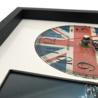 Européenne Rétro Antique Simple MDF Horloge Murale Design Moderne Style Aiguille Affichage Simple Face Applicable pour la Maison & Étude Décor