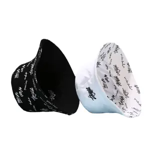 Hot Sale Custom Logo Design Double Side Embroidery Printed Reversible Bucket Hat