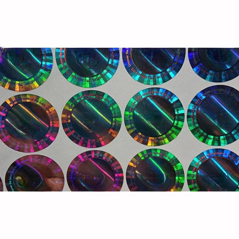 Ronde Laser Qr Code Transparant Hologram Folie Clear Display Transfer Aangepaste Voorruit Sticker Afdrukbare Hologram Sticker