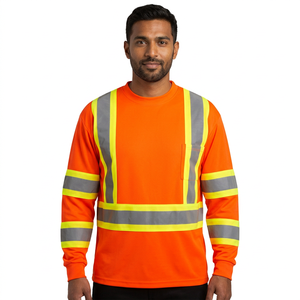 Camisas de Seguridad Reflectantes Personalizadas de Manga Larga, Camisas de Alta Visibilidad para Construcción, Camisas Reflectantes para Seguridad Vial - Product Image 1