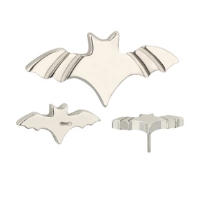 Titane Push-In CNC Graved Bat Anneau À Lèvres Sans Fil Helix Boucle D'oreille Top Bijoux De Corps En Acier Inoxydable Y Compris Nez Anneaux Zircon - Product Image 1