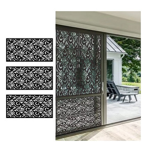 Exquis <span class=keywords><strong>panneau</strong></span> sculpté <span class=keywords><strong>ajouré</strong></span> noir panneaux de clôture découpés au laser écran de confidentialité extérieur - Product Image 1