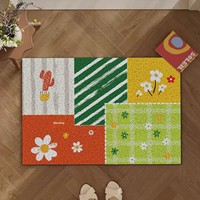 Tapis de sol carré en soie colorée à motifs, antidérapant et résistant à la saleté, pour entrée de maison et couloir, vente en gros