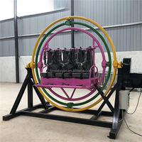 Manège de parc d'attractions en fibre de verre et acier, modèle de gyroscope humain, boule spatiale pour intérieur et extérieur, 12 mois
